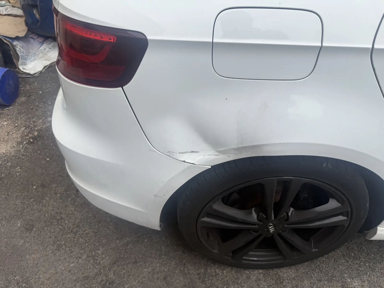 Audi bodywork damage before repair
